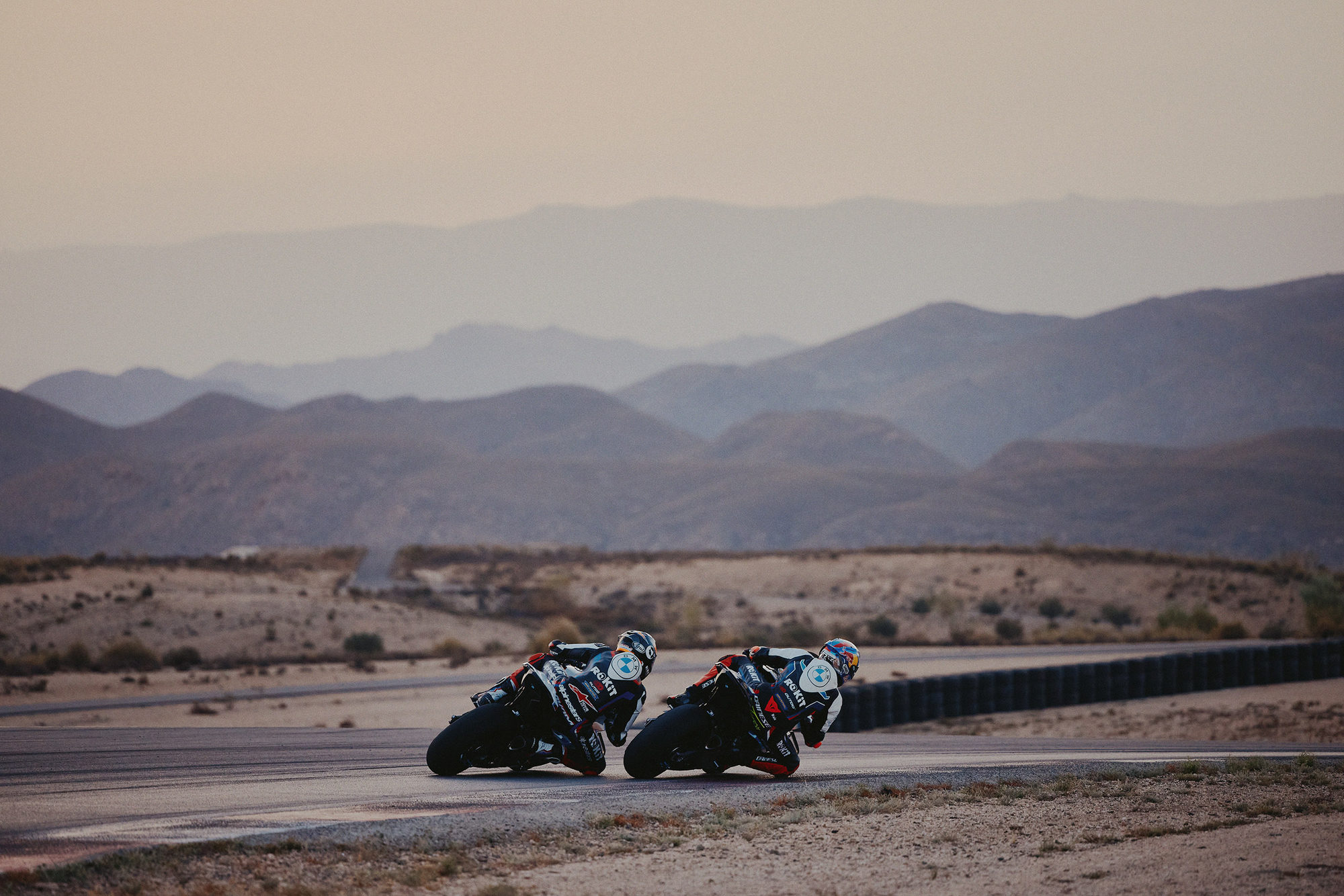 BMW M 1000 RR motorcycle riding on a racetrack in Andalusia